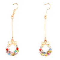 Серьги со стразами, крючки 50х16мм SE129-1