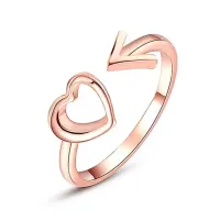 Кольцо Сердце и стрелка, цвет роз.золот. KL107-G