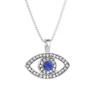 Кулон с цепочкой Глаз Фатимы 25х21мм, цвет серебр. BJK126