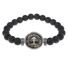 Браслет из лавы 8 мм Руна Тейваз BSL-0355