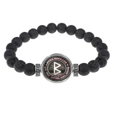 Браслет из лавы 8 мм Руна Беркана BSL-0356