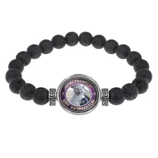 Браслет из лавы 8мм Пристегнись, шоу начинается! BSL-0361