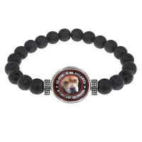 Браслет из лавы 8 мм Я не кусаюсь BSL-0368