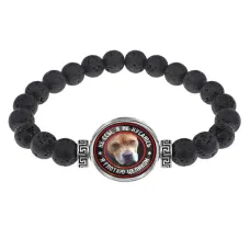 Браслет из лавы 8 мм Я не кусаюсь BSL-0368