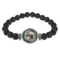 Браслет из лавы 8 мм Улыбайтесь чаще BSL-0373