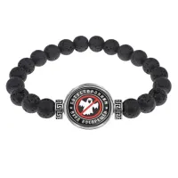 Браслет из лавы 8 мм Потусторонним вход воспрещен BSL-0376