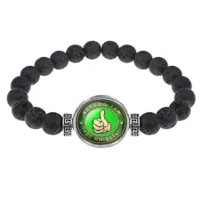 Браслет из лавы 8 мм Хорошо там, где мы есть BSL-0377