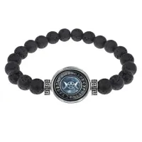 Браслет из лавы 8 мм Знак Богини BSL-A003