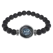 Браслет из лавы 8 мм Знак Богини BSL-A003