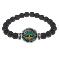 Браслет из лавы 8 мм Дерево жизни BSL-A007