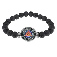 Браслет из лавы 8 мм Узлы любви BSL-A009