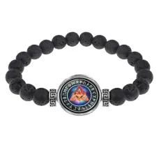 Браслет из лавы 8 мм Узлы любви BSL-A009