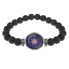 Браслет из лавы 8 мм Звезда магов BSL-A012