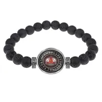 Браслет из лавы 8 мм Всевидящее око BSL-A013