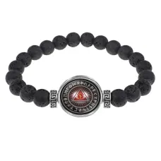 Браслет из лавы 8 мм Всевидящее око BSL-A013