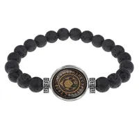 Браслет из лавы 8 мм Месяц и Солнце BSL-A019