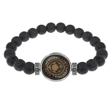 Браслет из лавы 8 мм Месяц и Солнце BSL-A019