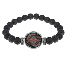 Браслет из лавы 8 мм Кельтский крест BSL-A026