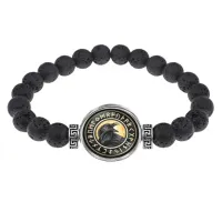 Браслет из лавы 8 мм Ворон BSL-A027