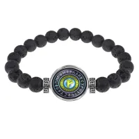 Браслет из лавы 8мм Руна Феху BSL-A030