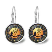 Серьги Сова и пентаграмма SEAP-0184