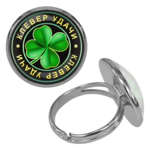 Безразмерное кольцо Клевер удачи KLF-0005