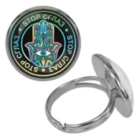 Безразмерное кольцо Stop сглаз KLF-0016