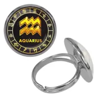 Безразмерное кольцо Знаки Зодиака - Водолей KLF-0034