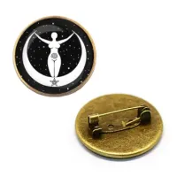 Значок Богиня Стихий, d.27мм, цвет бронз. ZNA003