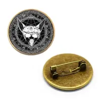 Значок Кот, d.27мм, цвет бронз. ZNA006