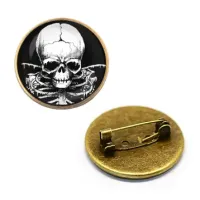 Значок Скелет, d.27мм, цвет бронз. ZNA010