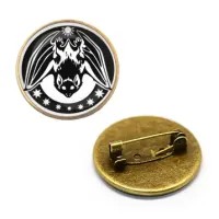 Значок Летучая мышь, d.27мм, цвет бронз. ZNA011