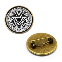 Значок Пентаграмма, d.27мм, цвет бронз. ZNA028