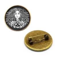 Значок Молодая ведьма, d.27мм, цвет бронз. ZNA031