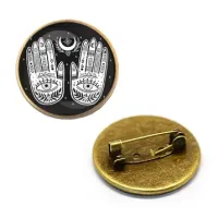 Значок Руки, d.27мм, цвет бронз. ZNA033