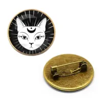 Значок Кот, d.27мм, цвет бронз. ZNA034