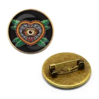 Значок Глаз, d.27мм, цвет бронз. ZNA101