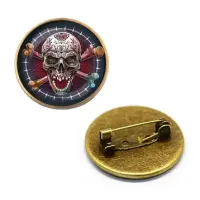 Значок Череп, d.27мм, цвет бронз. ZNA102