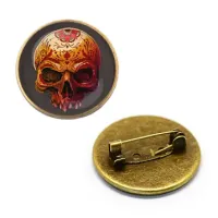 Значок Череп, d.27мм, цвет бронз. ZNA103