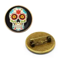 Значок Череп, d.27мм, цвет бронз. ZNA105
