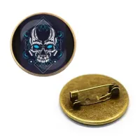 Значок Череп, d.27мм, цвет бронз. ZNA110