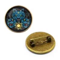 Значок Кошки, d.27мм, цвет бронз. ZNA111