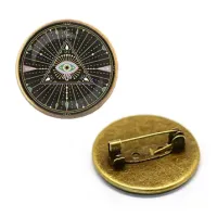 Значок Всевидящее око, d.27мм, цвет бронз. ZNA113