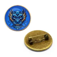 Значок Дракон воды, d.27мм, цвет бронз. ZNA117