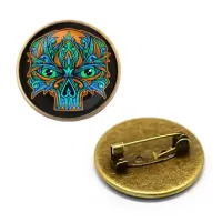 Значок Череп, d.27мм, цвет бронз. ZNA129