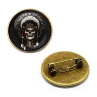 Значок Индеец, d.27мм, цвет бронз. ZNA134