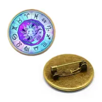 Значок Астрологические символы, d.27мм, цвет бронз. ZNA135