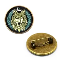 Значок Волк, d.27мм, цвет бронз. ZNA136