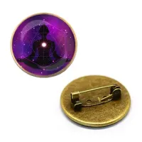 Значок Медитация, d.27мм, цвет бронз. ZNA142