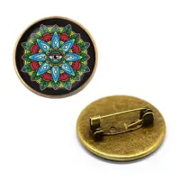 Значок Мандала, d.27мм, цвет бронз. ZNA201